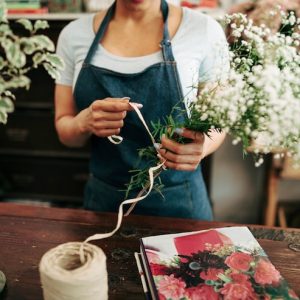 woman-s-hand-tying-bunch-flowers-with-string-shop_23-2147882098.jpg Floral Artistry Starter Kit